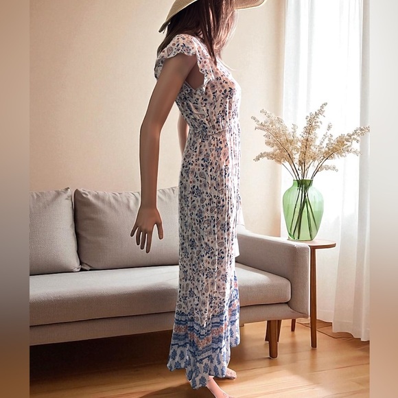 Japna Floral Paisley Maxi Dress. 100% Rayon. Size Small - Picture 3 of 8